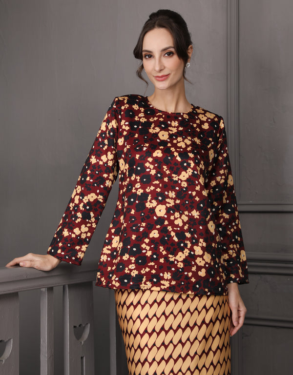 BAJU KURUNG KEDAH KINSLEE (MAROON)